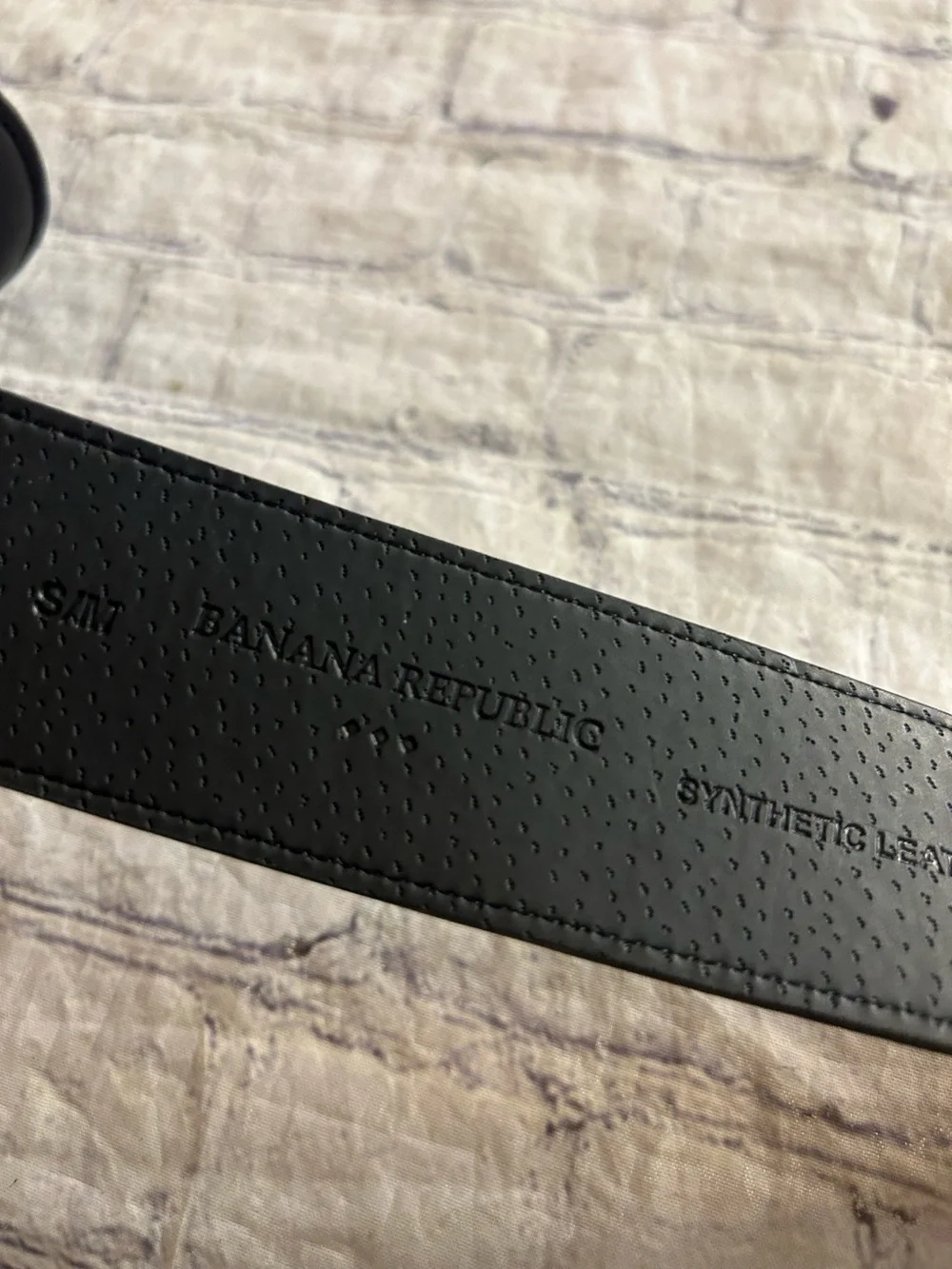 BANANA REPUBLIC VEGAN BLACK WITH TORTOISE SHELL BUCKLE & BLACK LEATHER BELTS